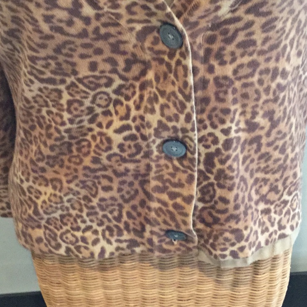 Chaps Leopard Print Sweater - Picture 2 of 5